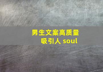 男生文案高质量吸引人 soul